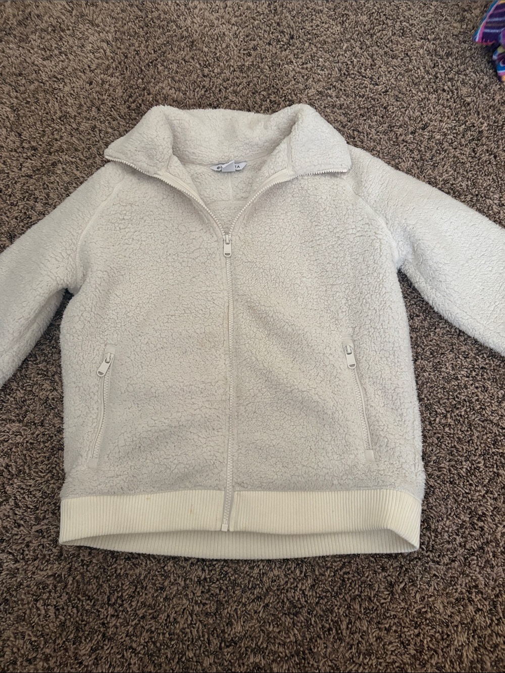 Athleta Cream Sherpa Full-Zip Jacket